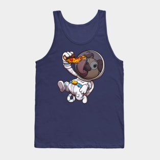 Astronaut Pug Eating Pizza Slice Tank Top